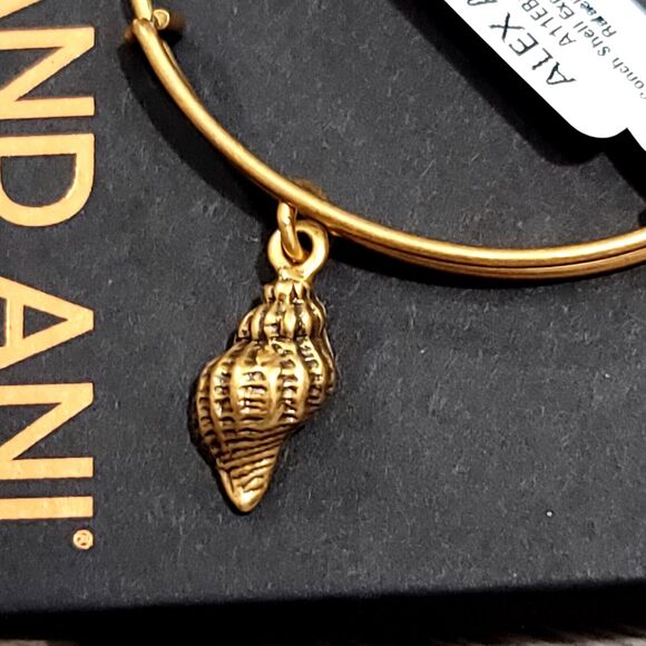 Alex And Ani Gold Conch Shell Charm Bangle - Picture 3 of 8